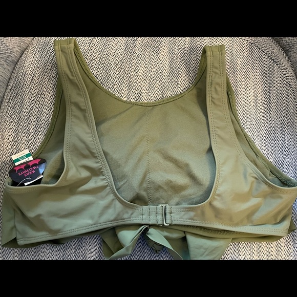 Super Cute Olive Green Swim Top - Picture 2 of 4
